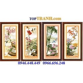 Tranh gắn đá tứ quý